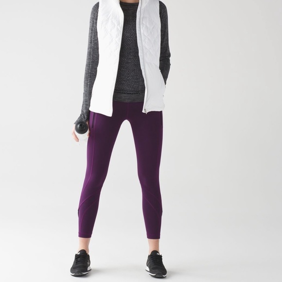 lululemon athletica Pants - Lululemon inspire tight II darkest magenta full on luxtreme zipper pockets